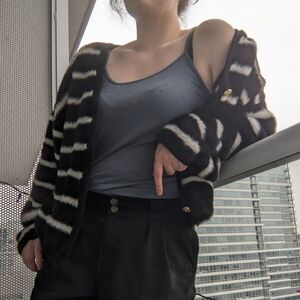 J.CREW Striped Black and White Women's Sweater